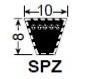 Courroie trapézoïdale lisse 10x8 - SPZ1287 - Challenge