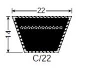 Courroie trapézoïdale C180 - 22 X 4570 - Challenge