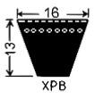 Courroie trapézoïdale crantée 16x13 - XPB 1970 - Challenge