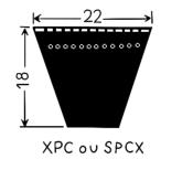 Courroie trapézoïdale crantée 22x18 - XPC 3550 - Standard EDI