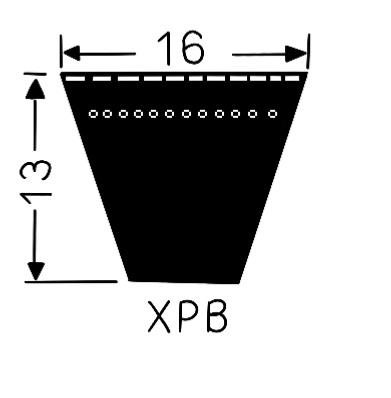 Courroie trapézoïdale crantée 16x13 -  XPB 2360 - Challenge