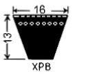 Courroie trapézoïdale crantée 16x13 - XPB 2710 Lp - PI Belt