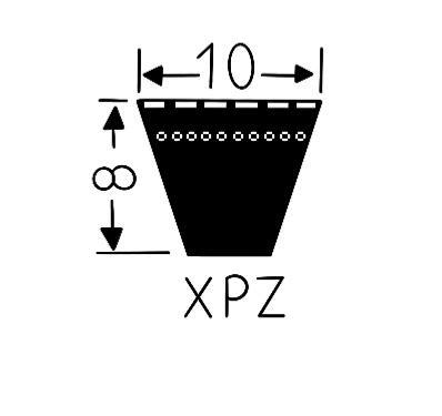 Courroie trapézoïdale crantée 10x8 - XPZ 1800 - Challenge